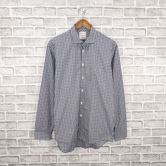 BILLY REID Men's Standard cut Button Down Shirt in Blue Gray check size Large - Picture 2 of 5